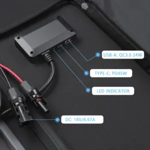 Складная портативная солнечная панель мощностью 120 Вт с КПД 25%