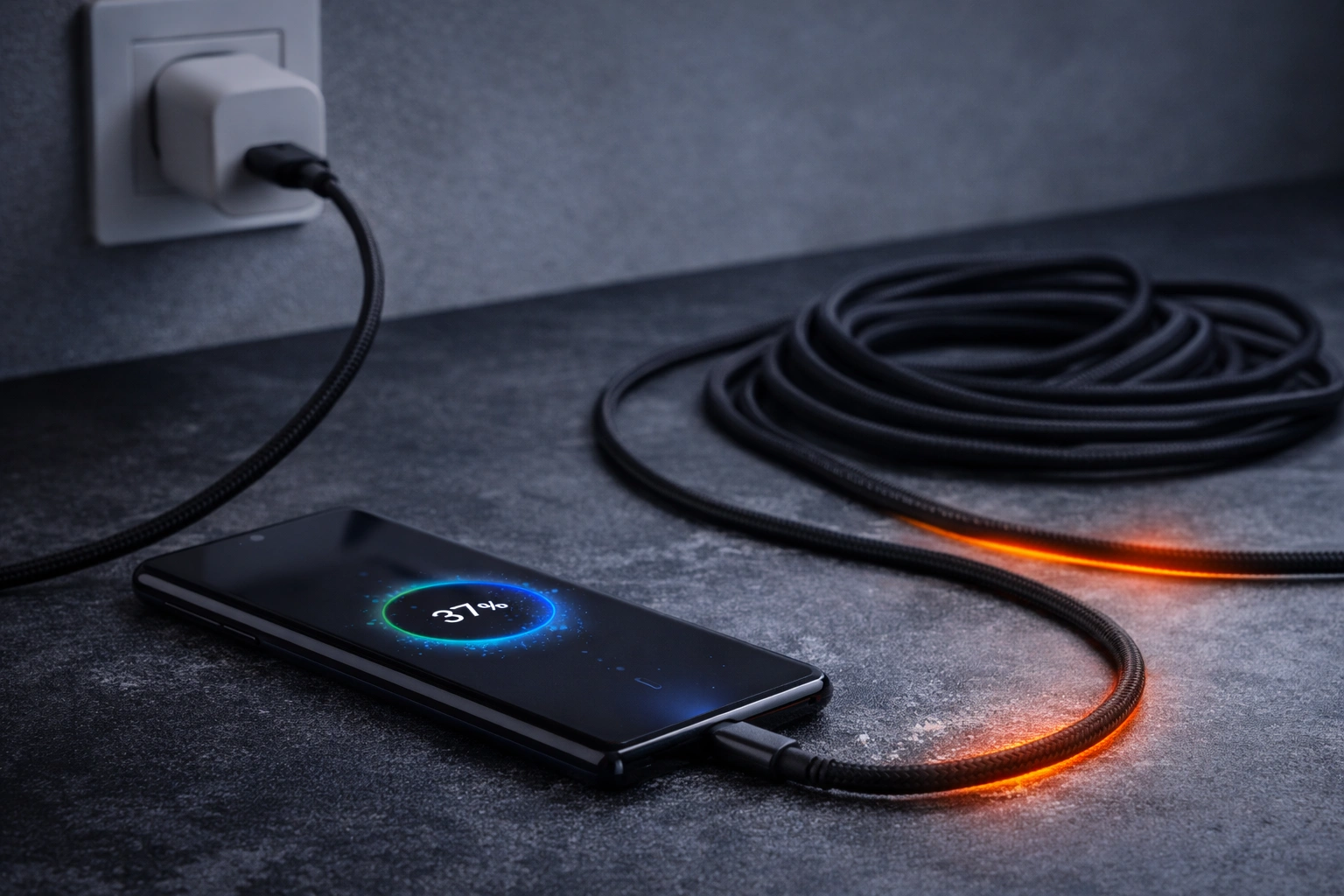 длинный кабель для зарядки теряет ток