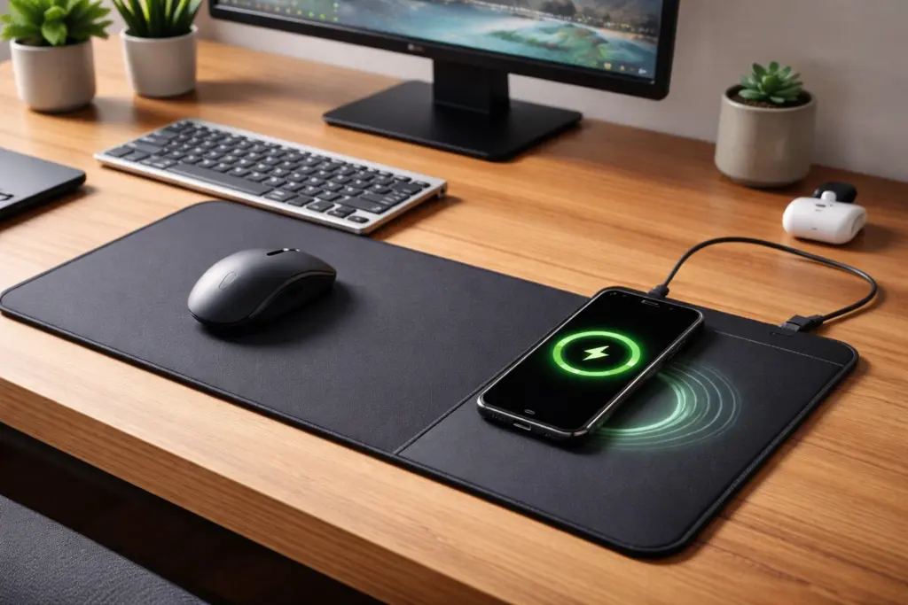 коврик для мыши с беспроводной зарядкой