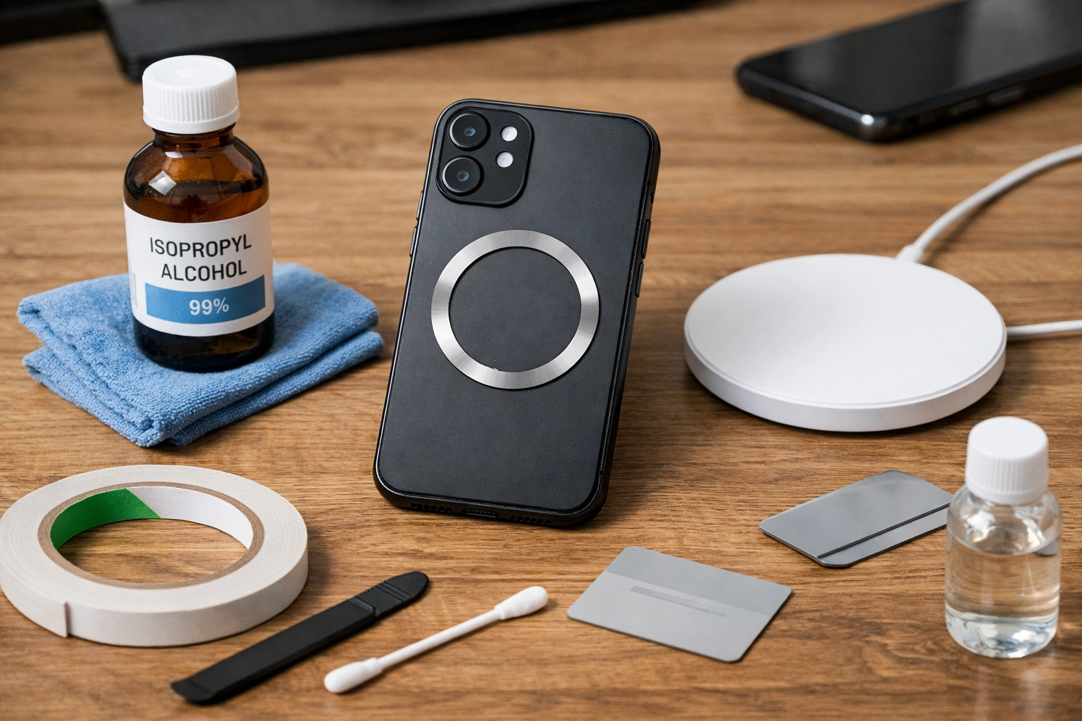 магнитное кольцо для беспроводной зарядки как клеить