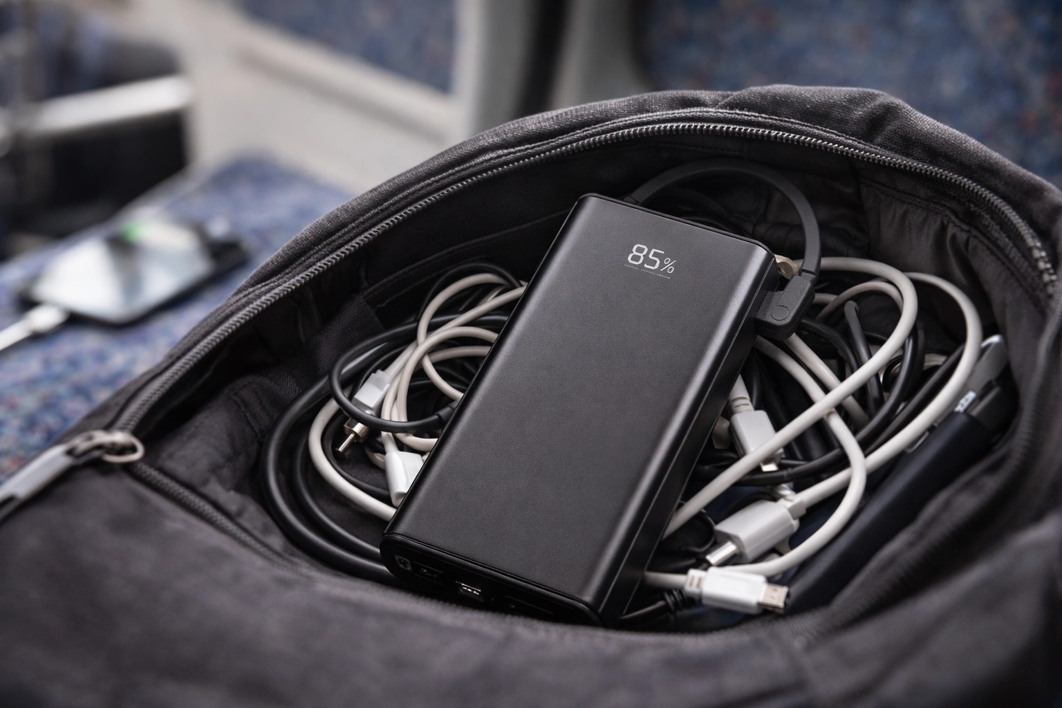 повербанк со встроенными кабелями type-c