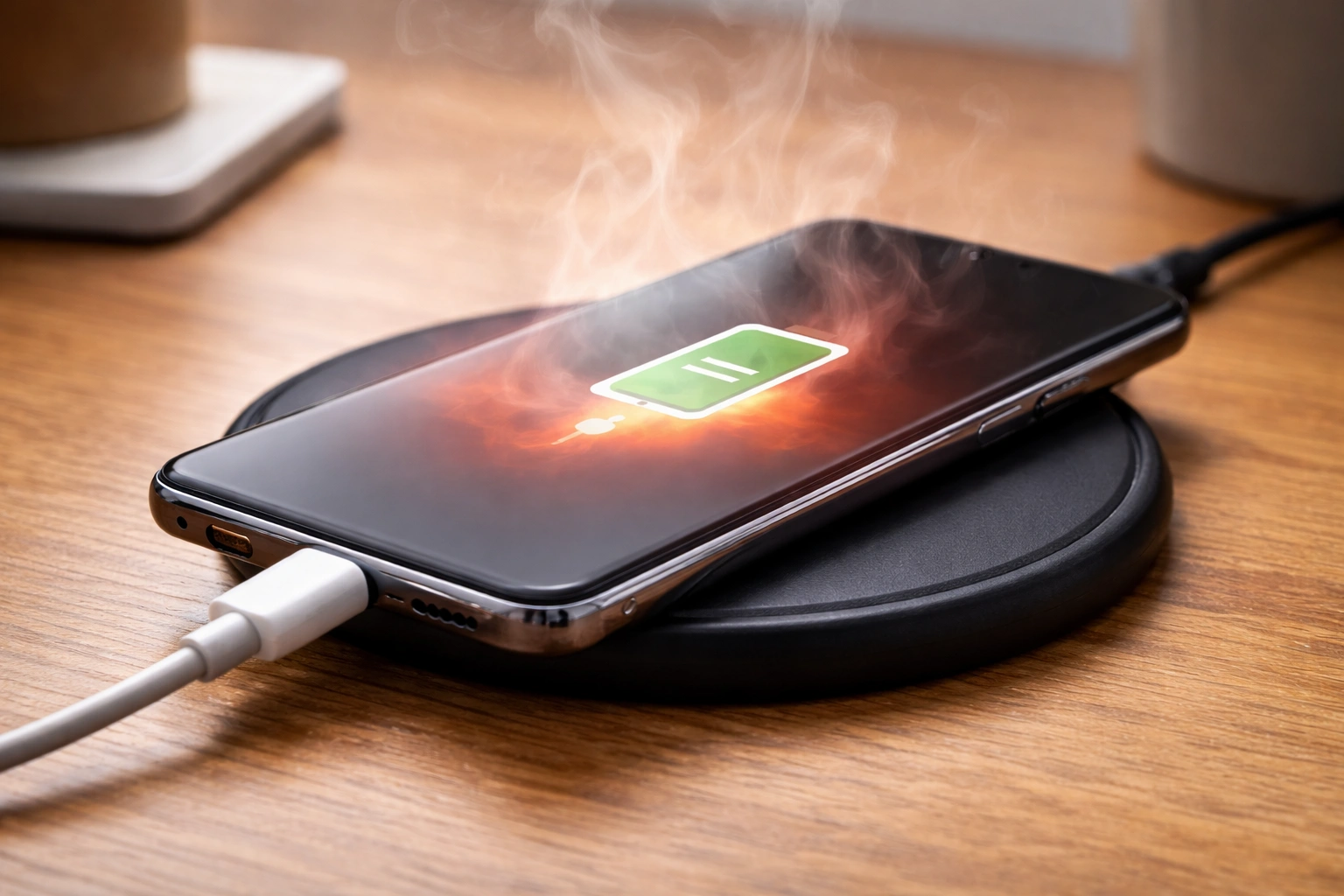 сильно греется телефон на беспроводной зарядке