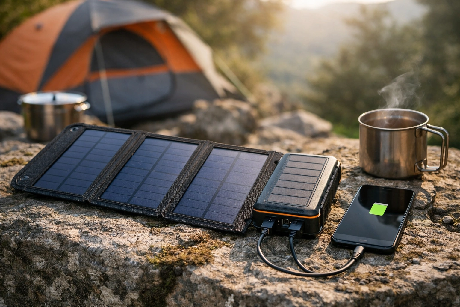 портативный аккумулятор с солнечной панелью