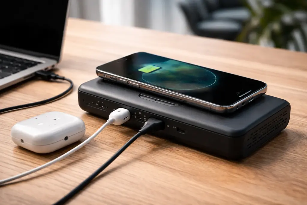 повербанк с беспроводной зарядкой​
